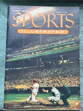 Sports Illustrated first issue August, 1954, with baseball cards